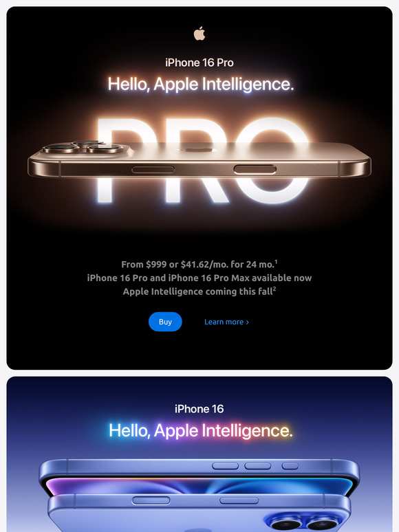 iPhone 16 Pro and iPhone 16 are here.