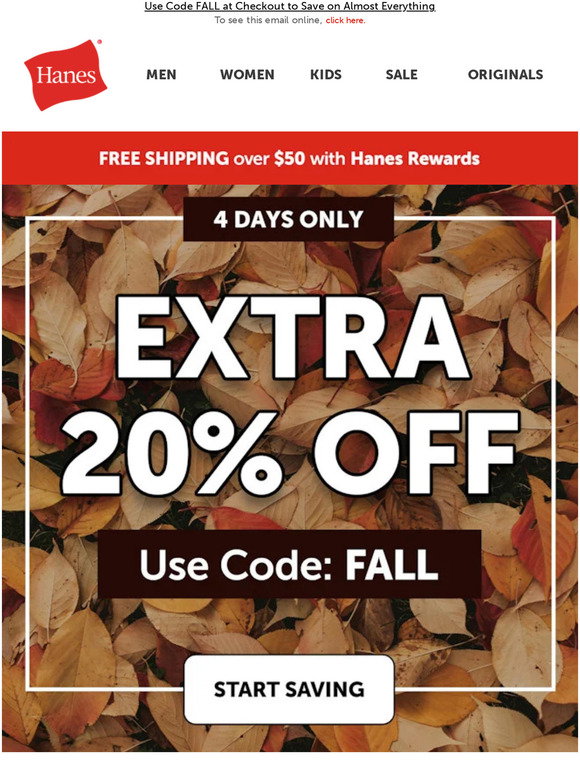 Hanes Email Newsletters: Shop Sales, Discounts, and Coupon Codes