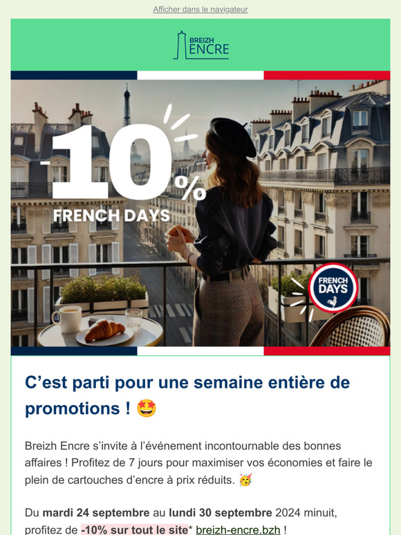 French Days : -10%* sur vos cartouches d'encre !
