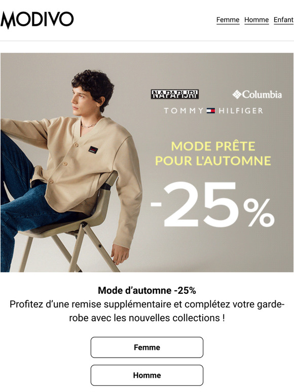 Démarrez l’automne avec une remise de 25%