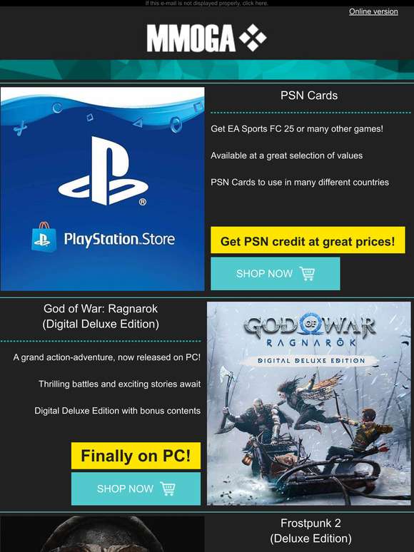 MMOGA - PSN Cards! God of War! Frostpunk 2!