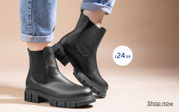 Lilley Mertle Womens Black Chunky Chelsea Boot