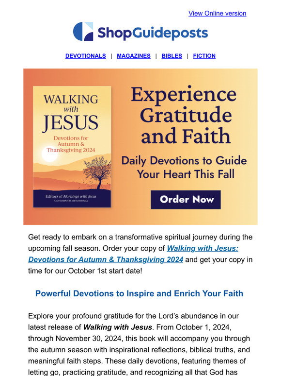 Shopguidepost Org Guideposts: Welcome Fall and Walk with Jesus | Milled