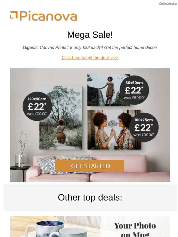 Mega Sale: Gigantic Canvases for £22 each