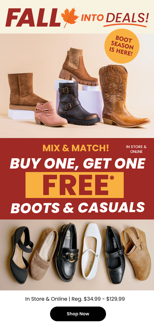 Step Into Fall Shoe Carnival: Step Into Fall with BOGO FREE + 15% off! | Milled