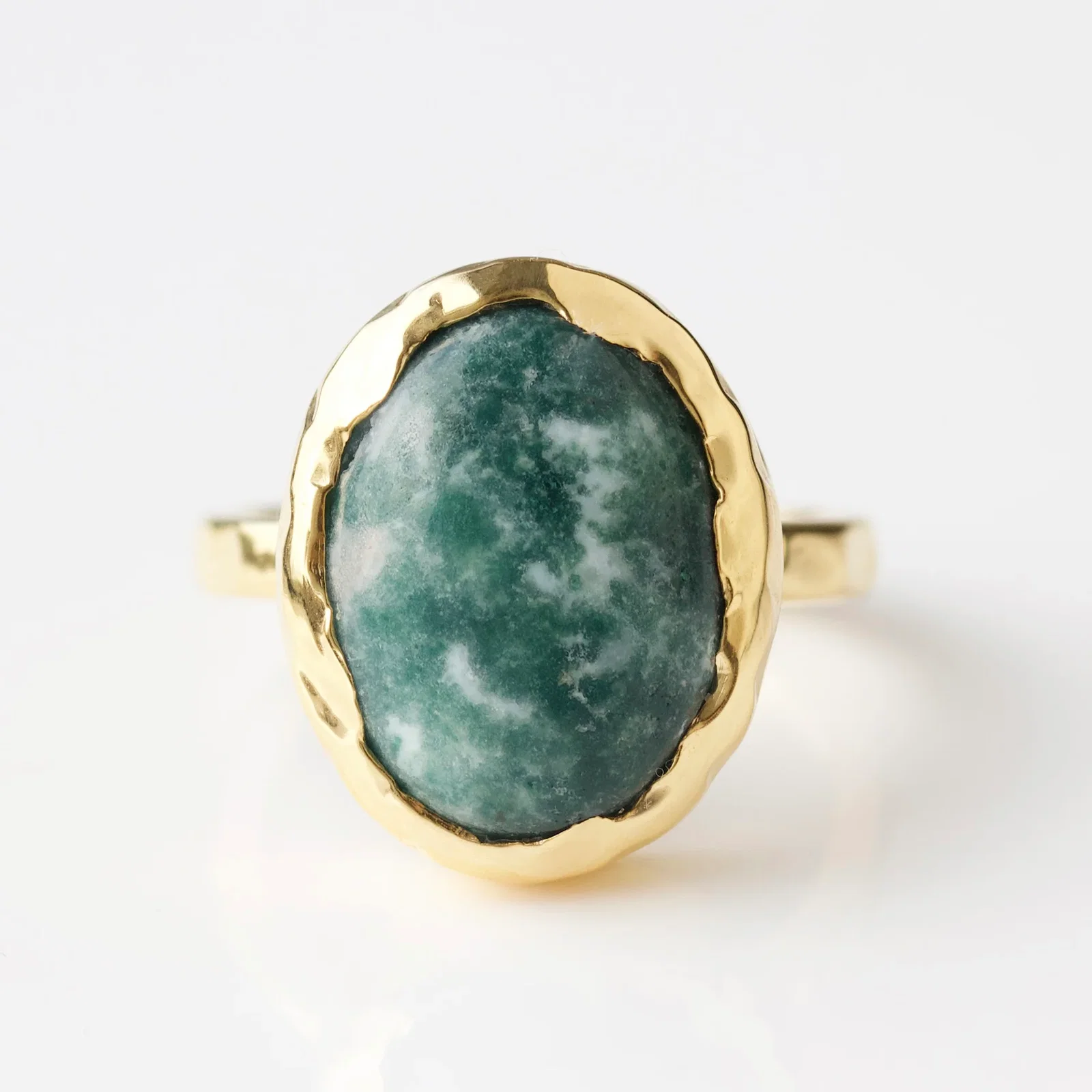 Image of Molten Organic Snowflake Jade Ring