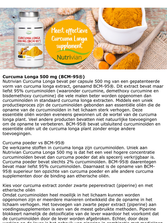 10 euro korting op Nutrivian Curcuma Longa