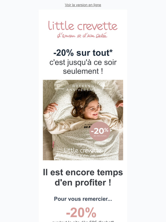 Dernier jour pour profiter de 20% sur tout 🎂