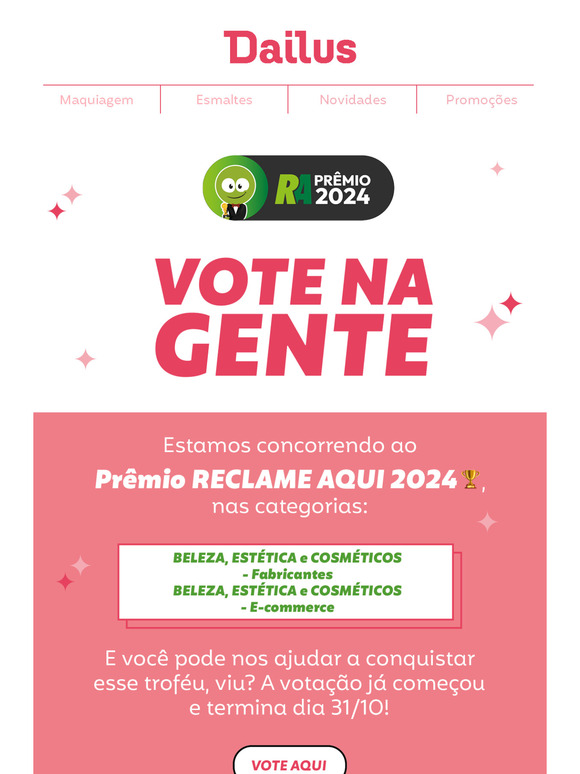 Estamos concorrendo ao prêmio Reclame Aqui 2024!﻿😄