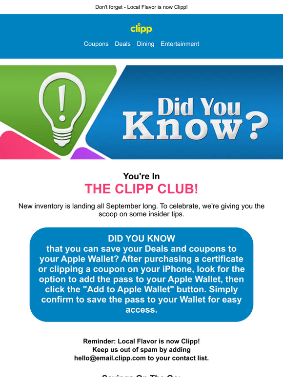 Local Flavor is now Clipp: Unlock insider info!