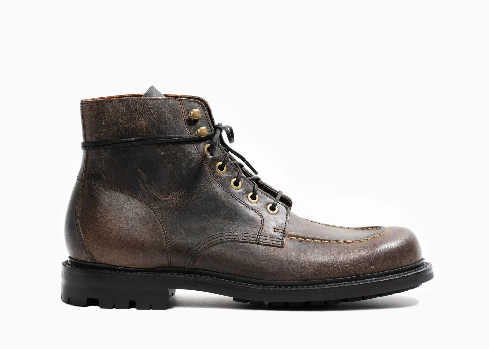 Image of Brass Boot Black Waxed Deer