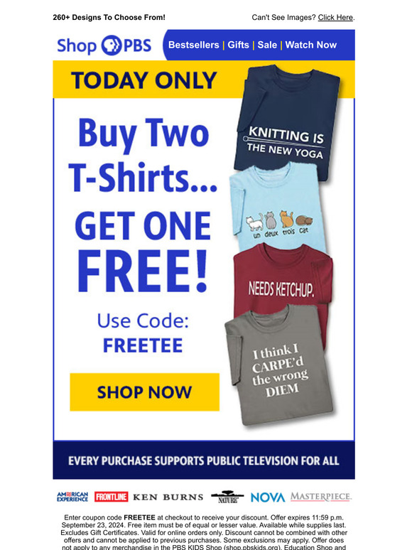 Today Only! FREE T-Shirts