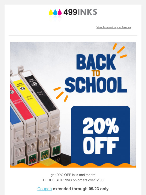 🕒 Use It or Lose It: 20% OFF Ink & Toner - Today Only!