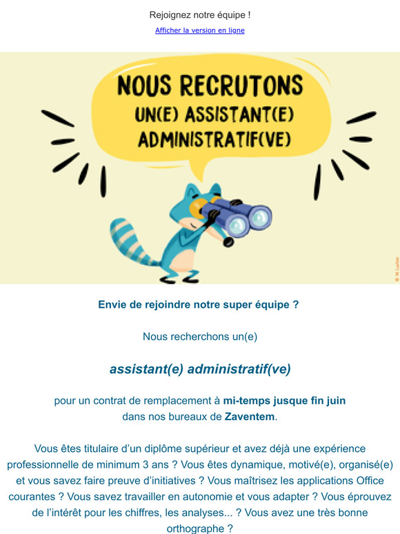 [Offre d'emploi] 📢 Rejoignez notre équipe !