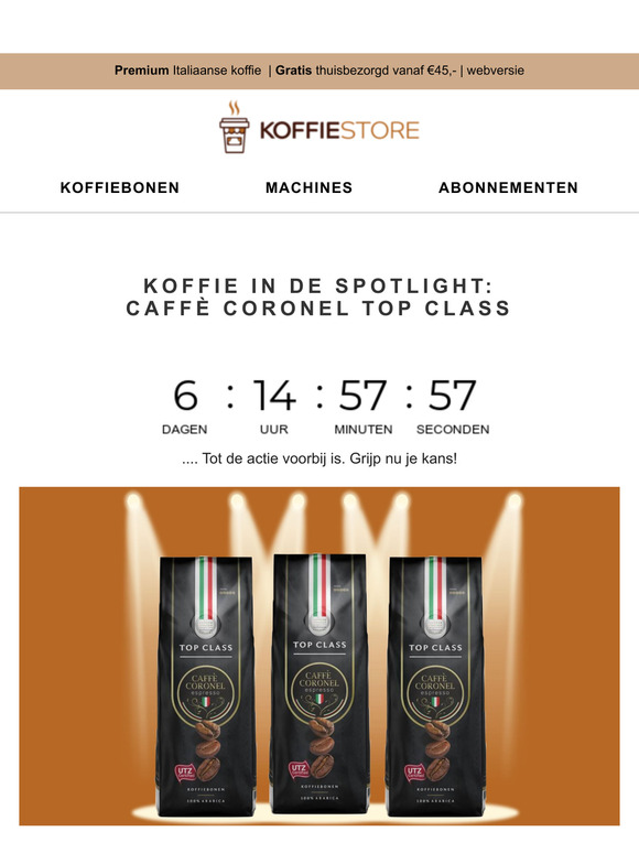 Korting op 3kg Caffe Coronel Top Class koffiepakket☕