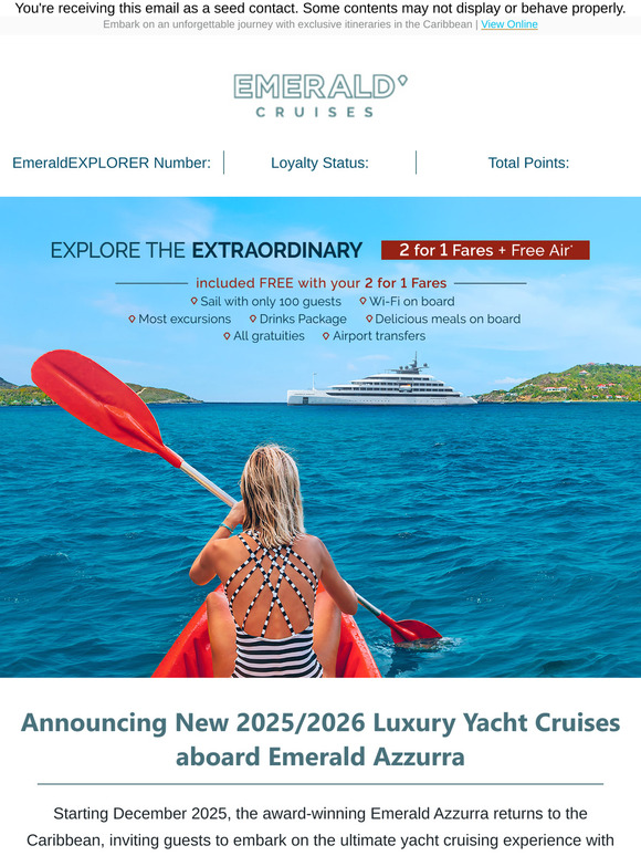 Emerald Cruises Seed Announcing New 2025/2026 Luxury Yacht Cruises Emerald Azzurra Cruises Reviews 2025