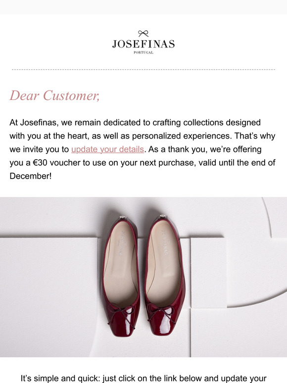 Update your details and win €30! 🎀