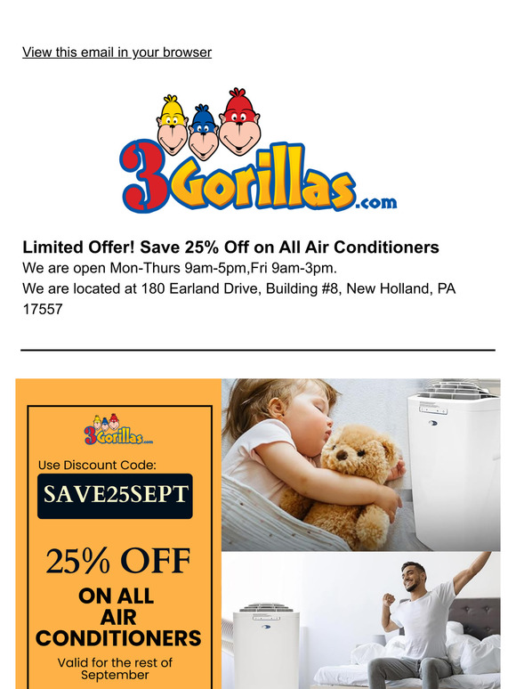 SAVE 25% Off All Portable Air Conditioners