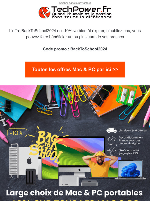 Tic, tac... Plus que quelques jours pour profiter des -10% sur tous les Mac & PC