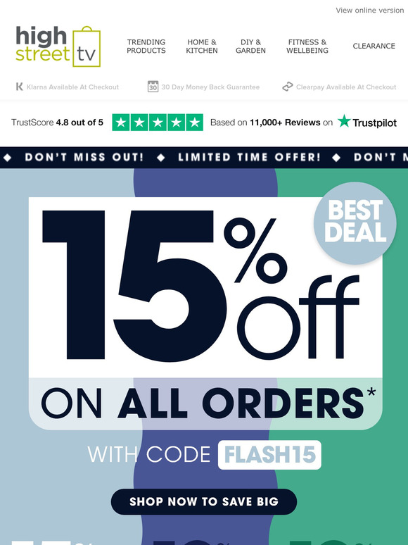 High Street TV Grab the best deal now with 15 OFF everything ⏳ Milled