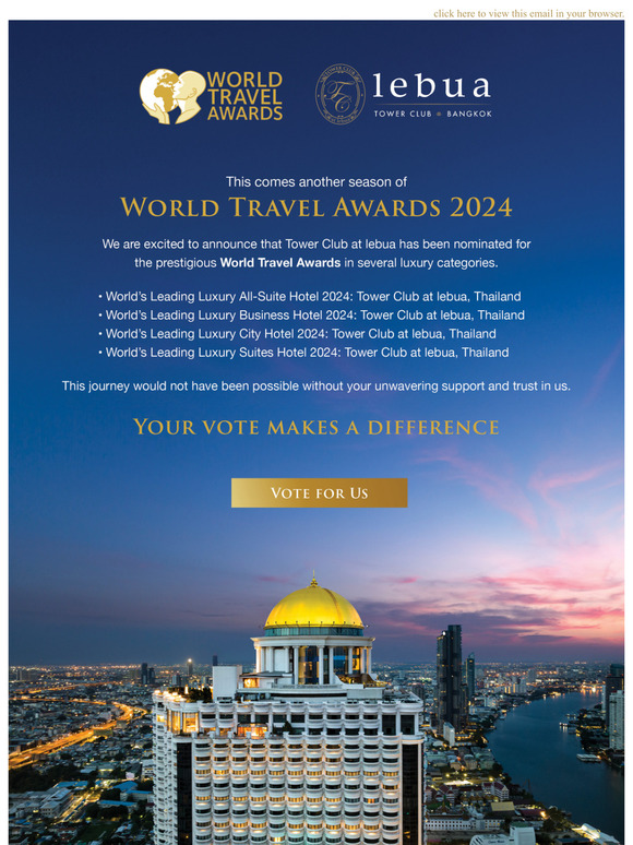 World Travel Awards 2024 - Vote for us!