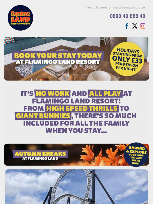 Book your stay at Flamingo Land