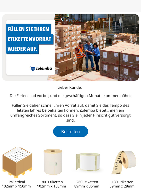 Füllen Sie Ihren Vorrat wieder auf