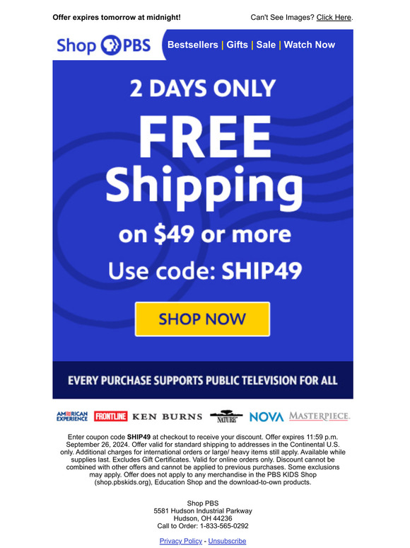 Ship Your Entire Order for FREE!