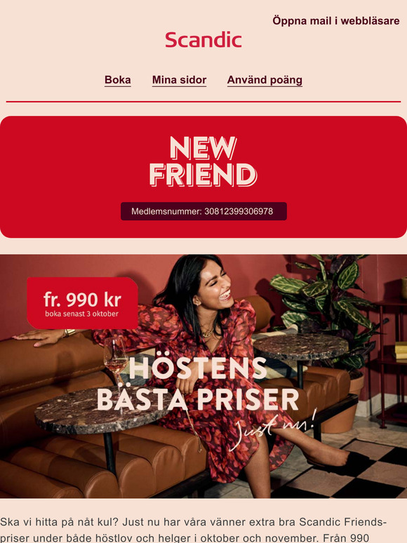 Fr. 990 kr - just nu höstens bästa medlemspriser! 🍂