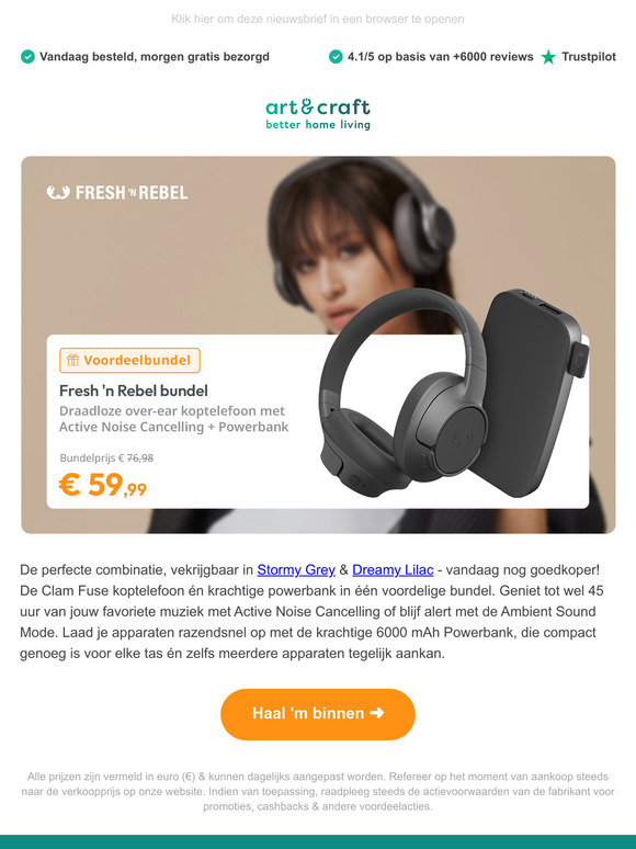 DAGDEAL: Fresh 'n Rebel bundel 🎧🔋