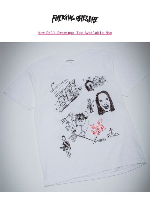 【FUCKING AWESOME】 SKATE JAM II TEE WHITE Fucking Awesome: Bootleg Skate Jam Tee | Milled