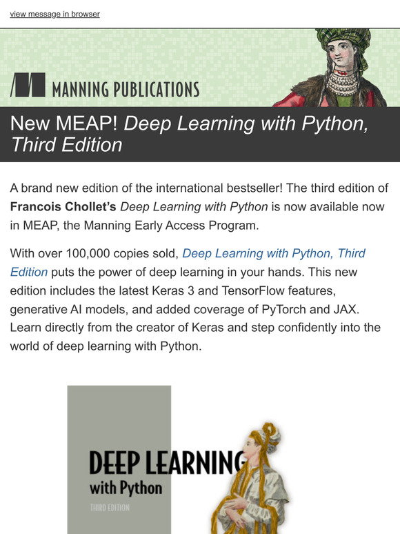 Manning Publications: New MEAP! Save half on Deep Learning with Python ...