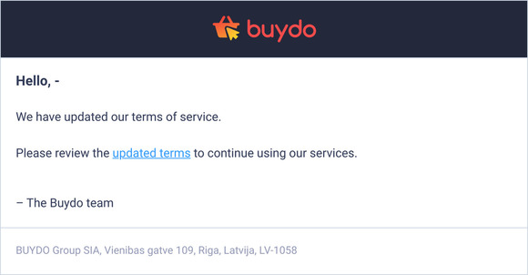 Terms and Conditions Update