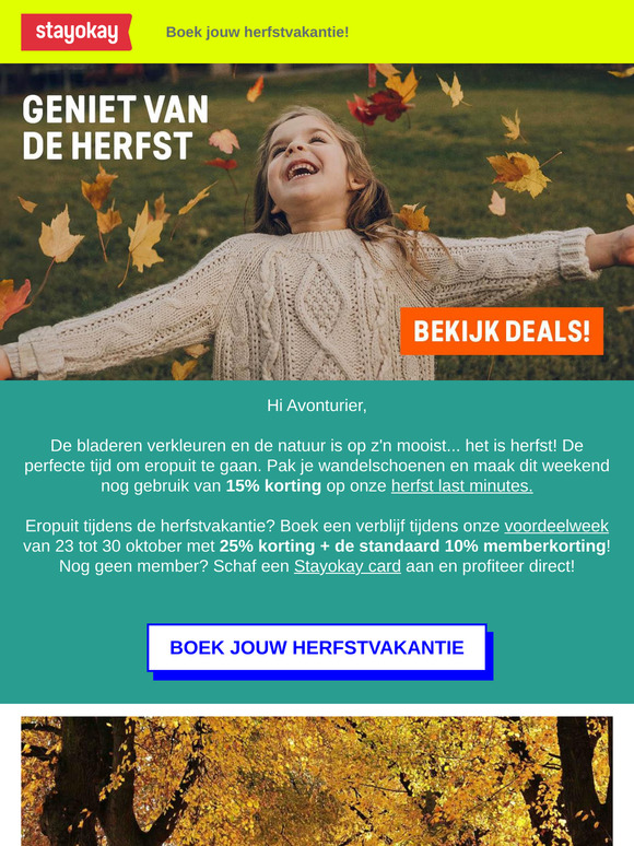 Bekijk onze herfst deals! 🛎️