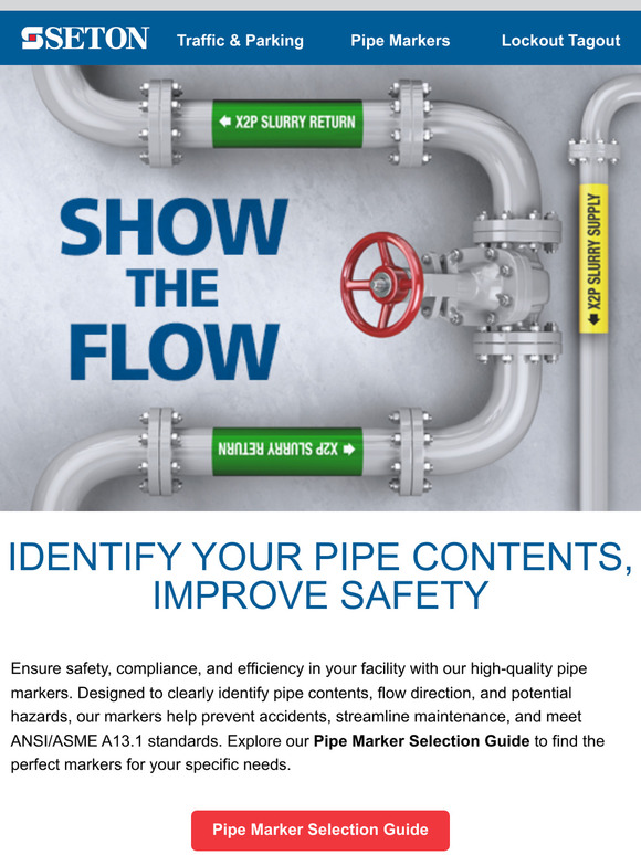 Need Pipe Markers but Don’t Know Where To Start? Seton Has You Covered