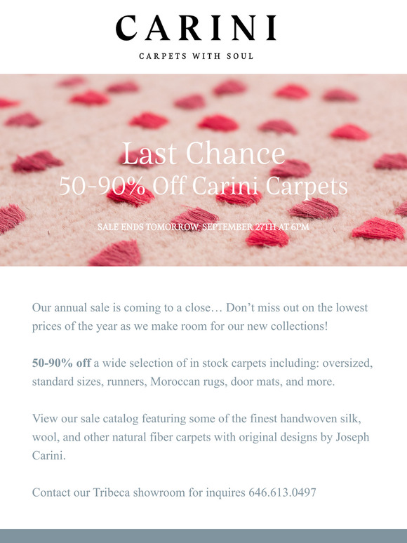 Carini Carpets Annual Sale: Last Chance!