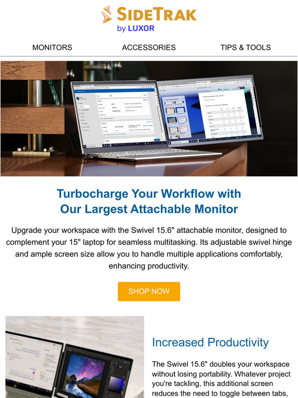 Upgrade Your Workspace With the Swivel 15.6" Monitor