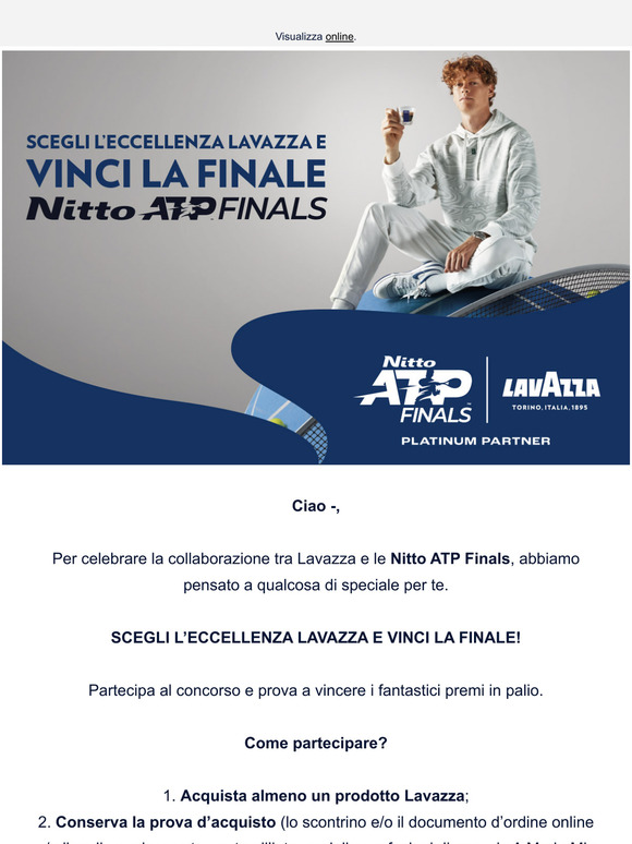 Con Lavazza vinci le ATP Finals!