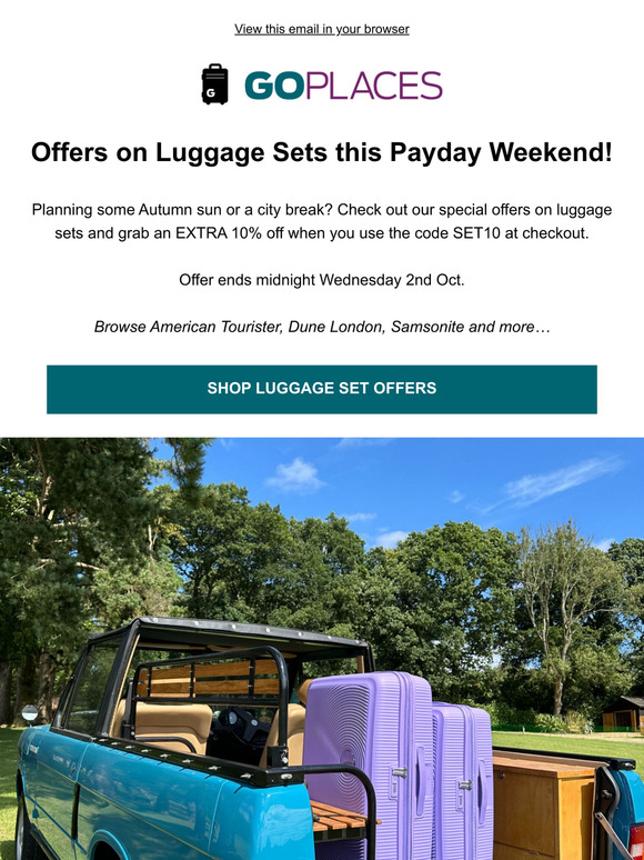 Grab an Offer on Luggage Sets this Payday Weekend!