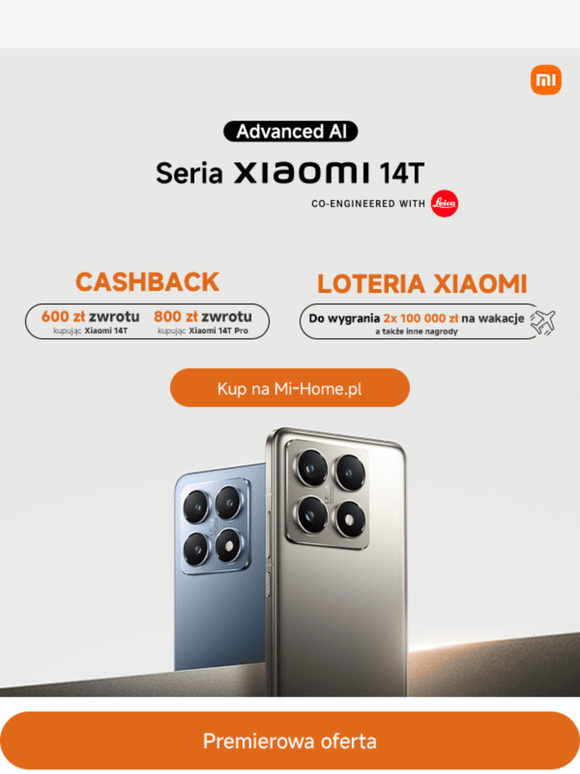 Xiaomi 14T = Cashback, loteria i usługi VIP! 💥