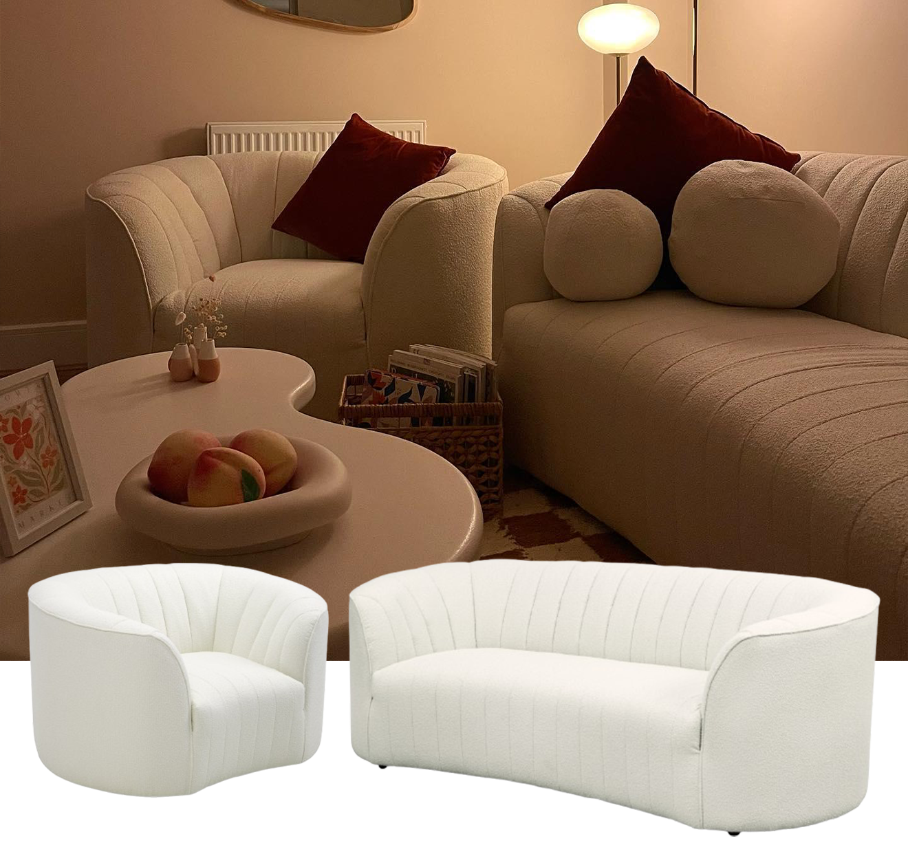@maple_no.28 - Izzie 3 Seater Sofa & Armchair