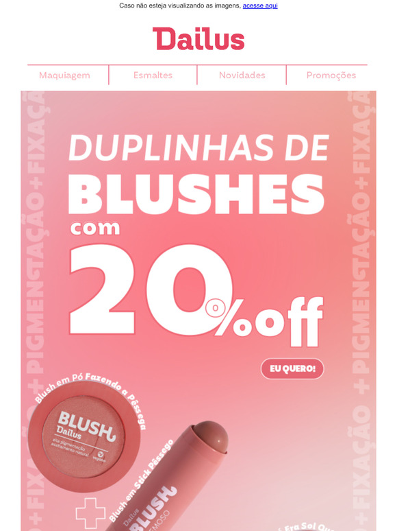 Garanta Seu Kit de Blush com 20% OFF - Mais Fixação e Pigmentação!﻿😍