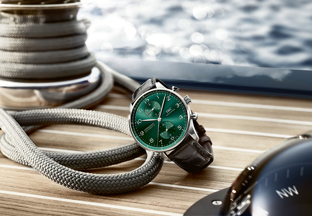 IWC Schaffhausen Zeitmesser mit grünem Zifferblatt