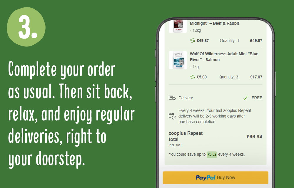 Complete your order and enjoy regular deliveries to your doorstep!