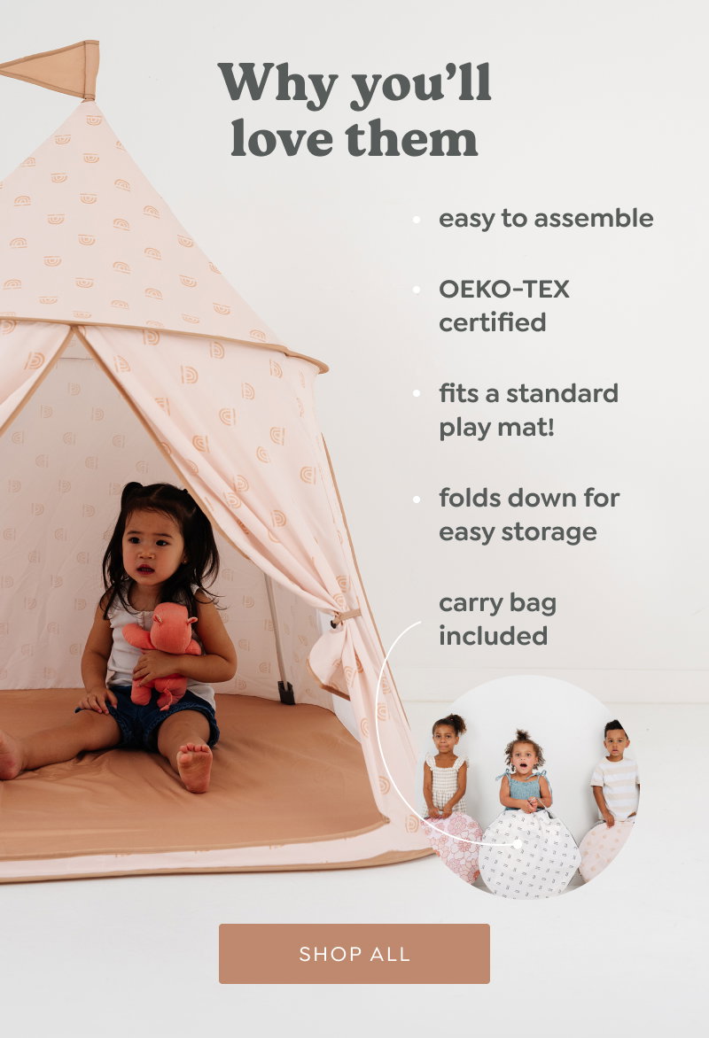 Why you’ll love them. easy to assemble; folds down for easy storage; OEKO-TEX certified; carry bag included; fits a standard play mat! [SHOP ALL]