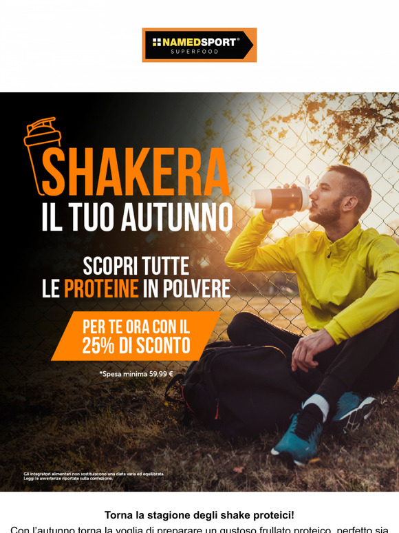 🥤 25% di sconto sulle proteine in polvere per i tuoi “fitness shake” autunnali