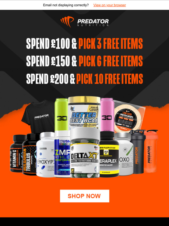 Predator Nutrition Payday Promos Choose Your Free Gifts 🎁 Milled