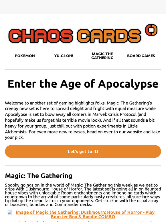 Enter the Age of Apocalypse