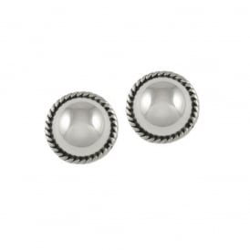 Hampton Sterling Silver Dome Stud Pierced Earrings