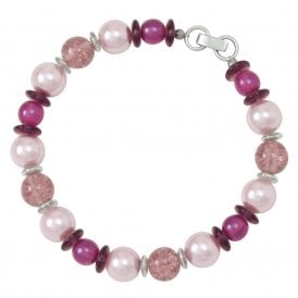 Tyrian Purple & Lilac Shell Pearl & Glass Bracelet